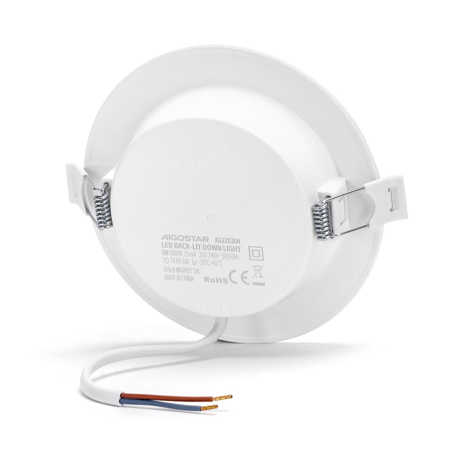 Downlight okrągły podtynkowy LED E6 6W Światło naturalne(6W,4000K,Barwa Neutralna,620lm)