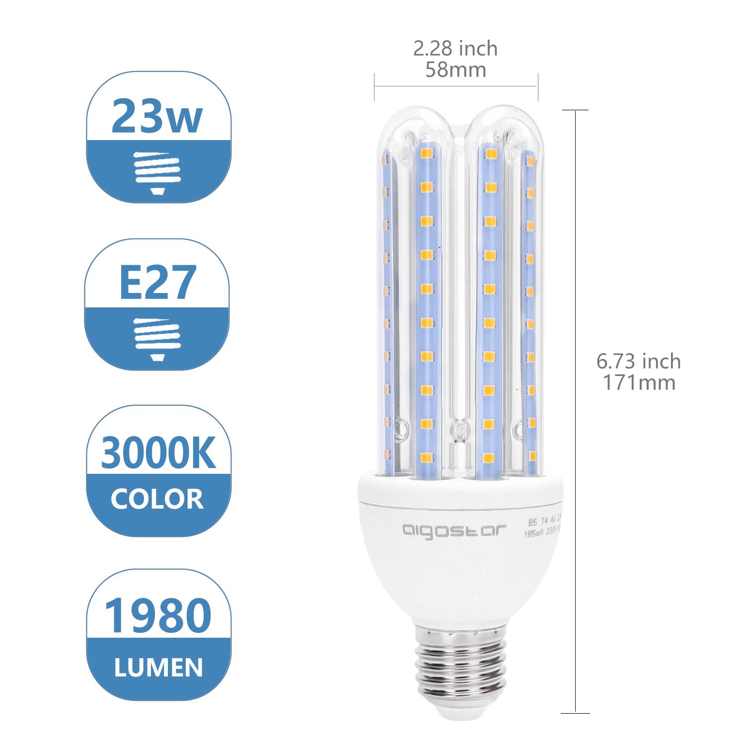 Żarówka LED W Kształcie U 4U E27 23W(23W,E27,3000K)