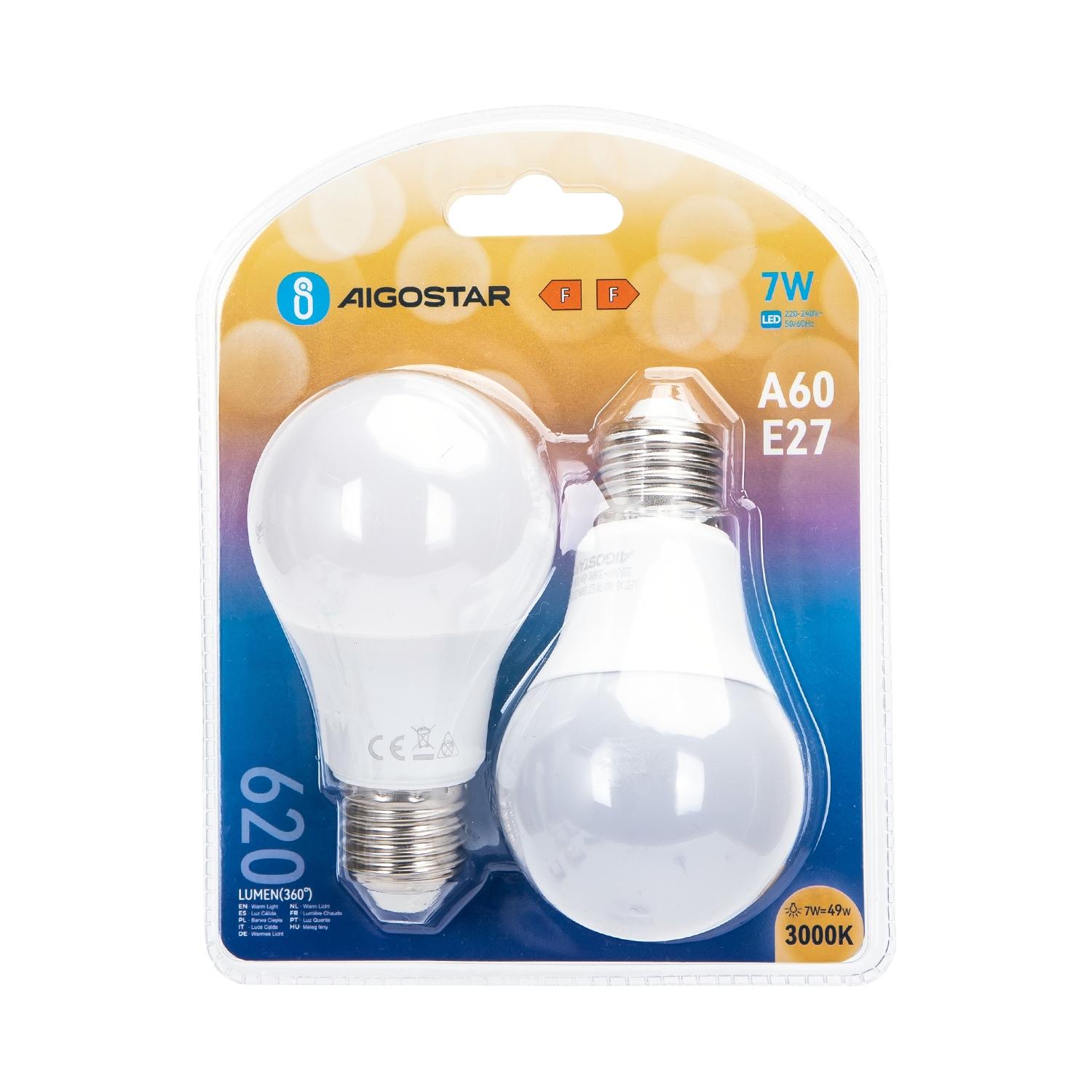 LED E27 7W A60 2pcs ( general bulb )