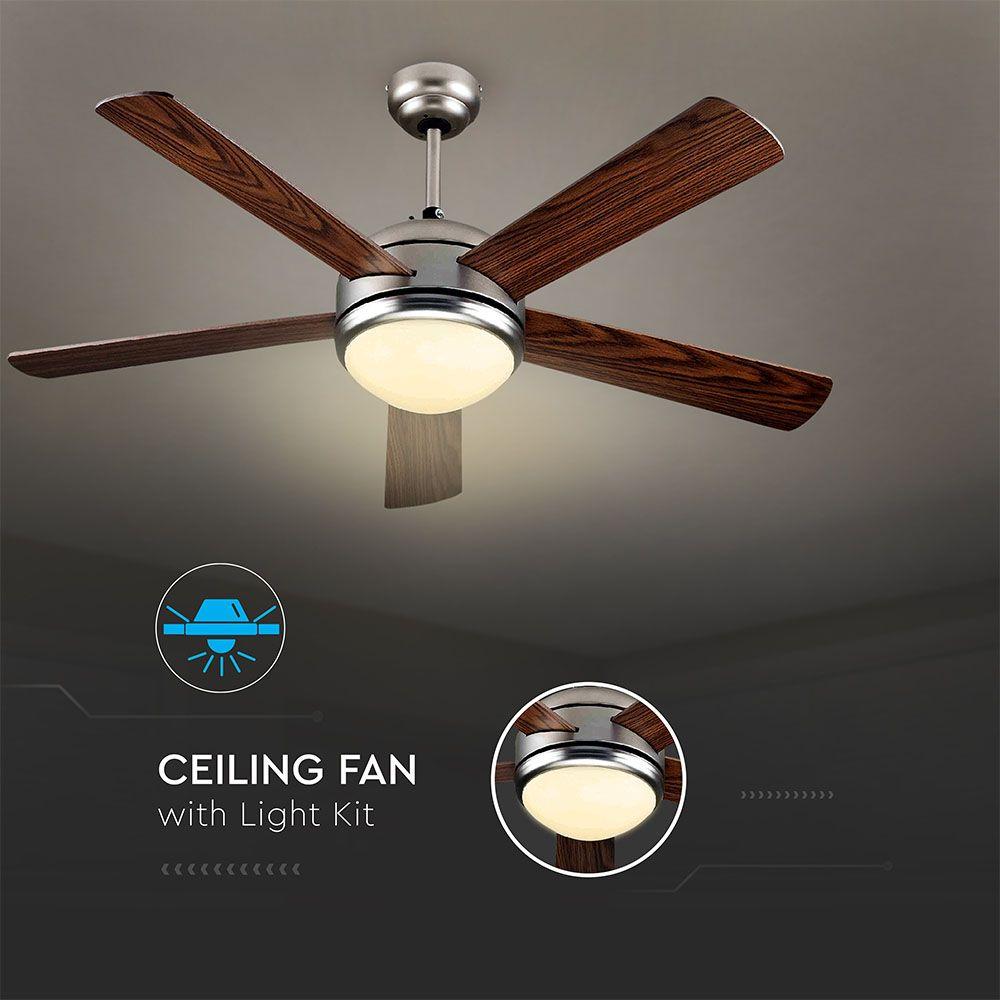 VT-6052-5 60W LED CEILING FAN WITH RF CONTROL-5 BLADES-AC MOTOR