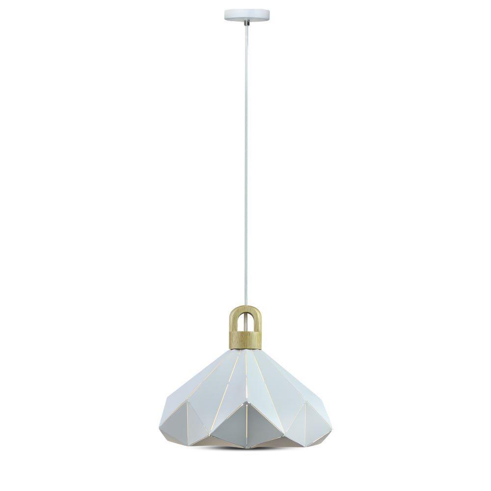 VT-7323 PASTEL WOODEN PRISM WHITE PENDANT LIGHT(E27) D:320*270MM