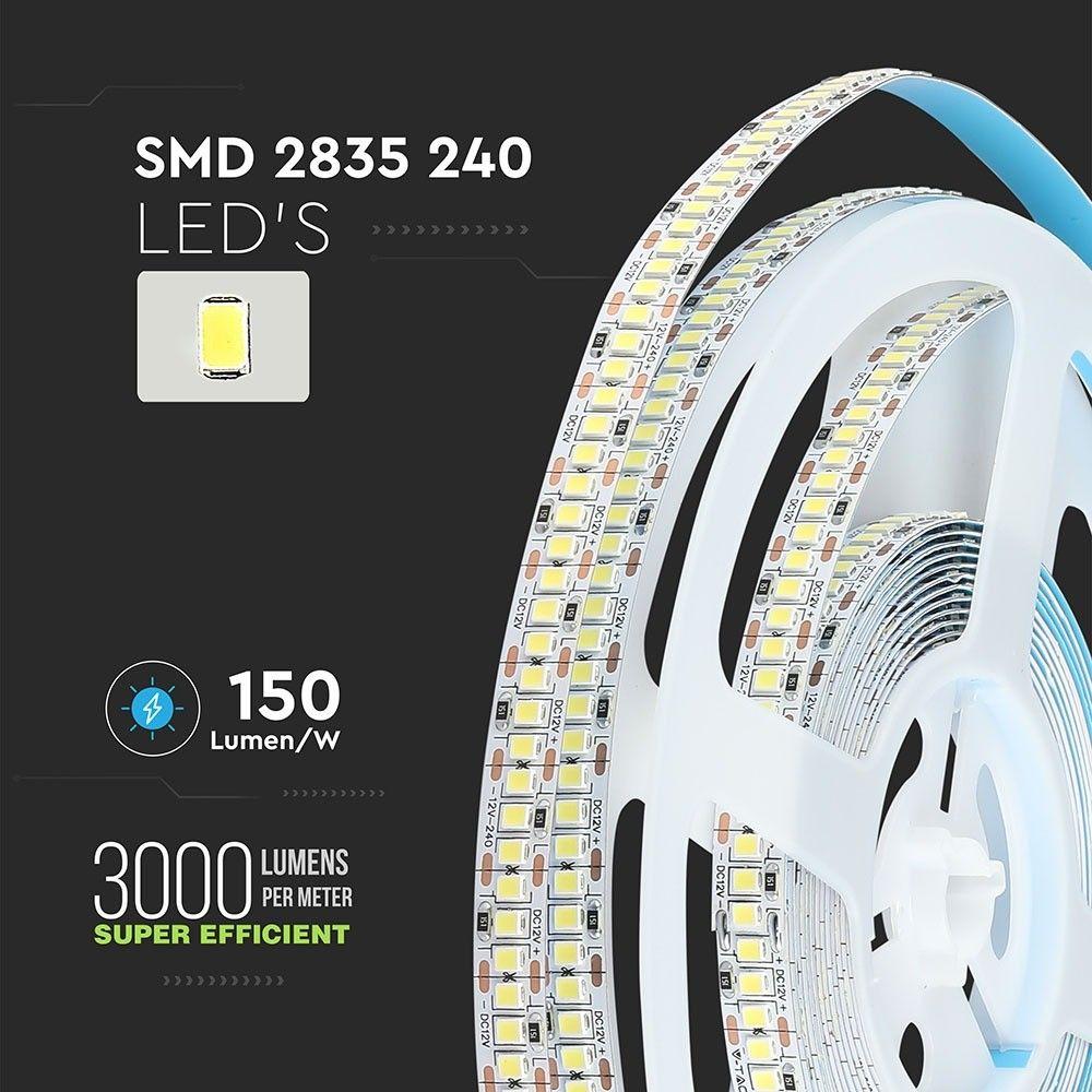 VT-2835-240 18W/M LED STRIP LIGHT 6000K 150LM/W IP20 (5M/ROLL)(PRICE PER M)