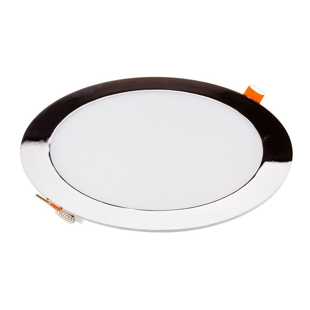 VT-1207CH 12W LED SLIM PANEL LIGHT-CHROME 3000K ROUND