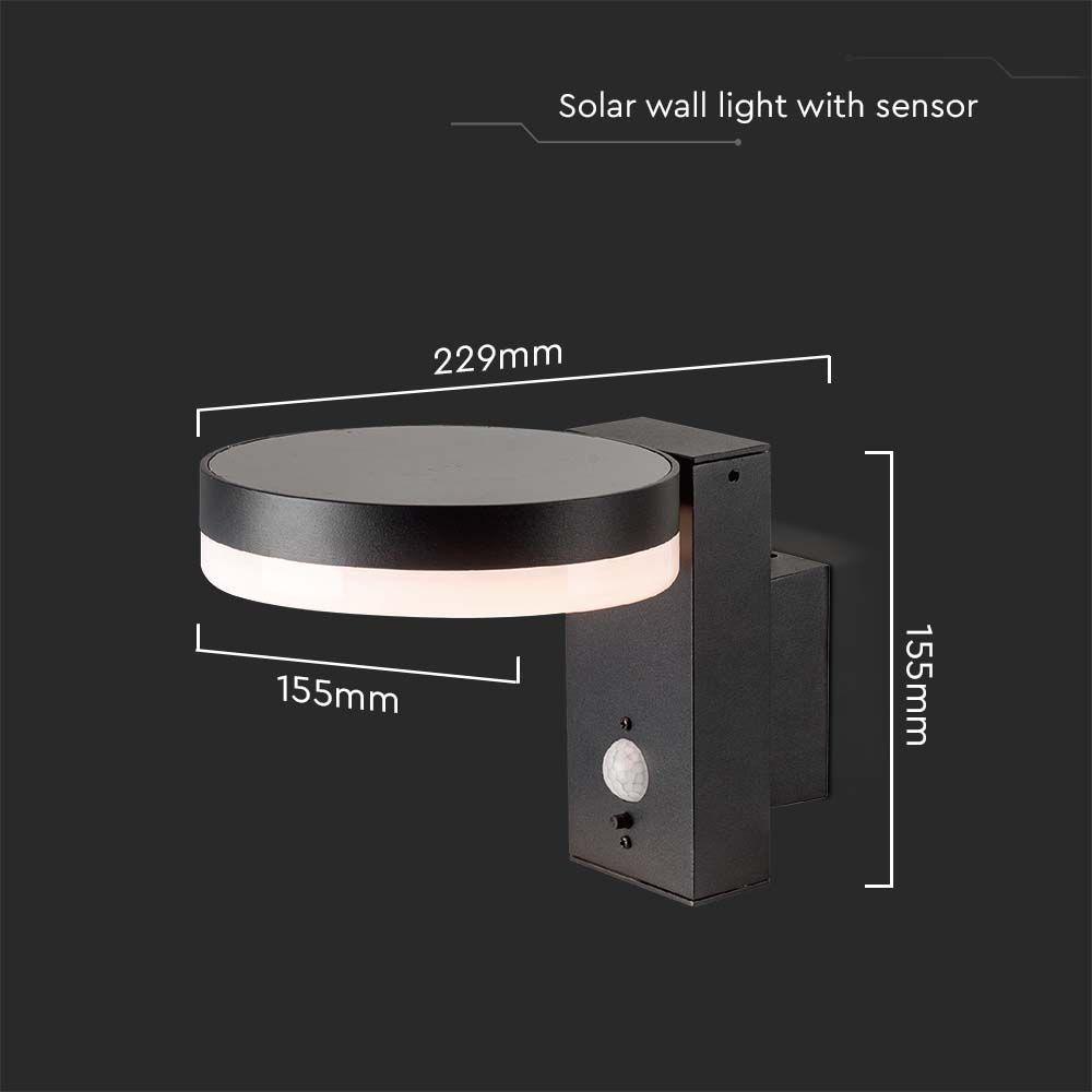 VT-1147 5.5W LED SOLAR WALL LAMP SMD WITH PIR SENSOR 3000K RD IP54