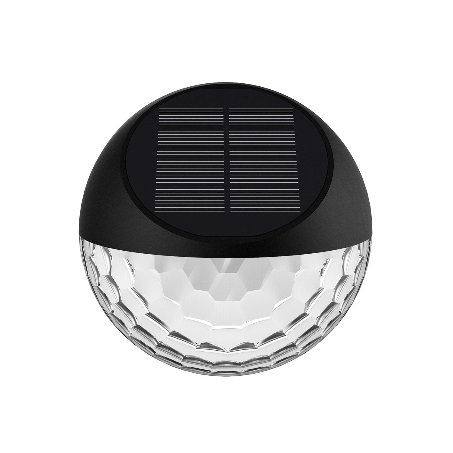 Lampa ścienna solarna LED czarna 2700K