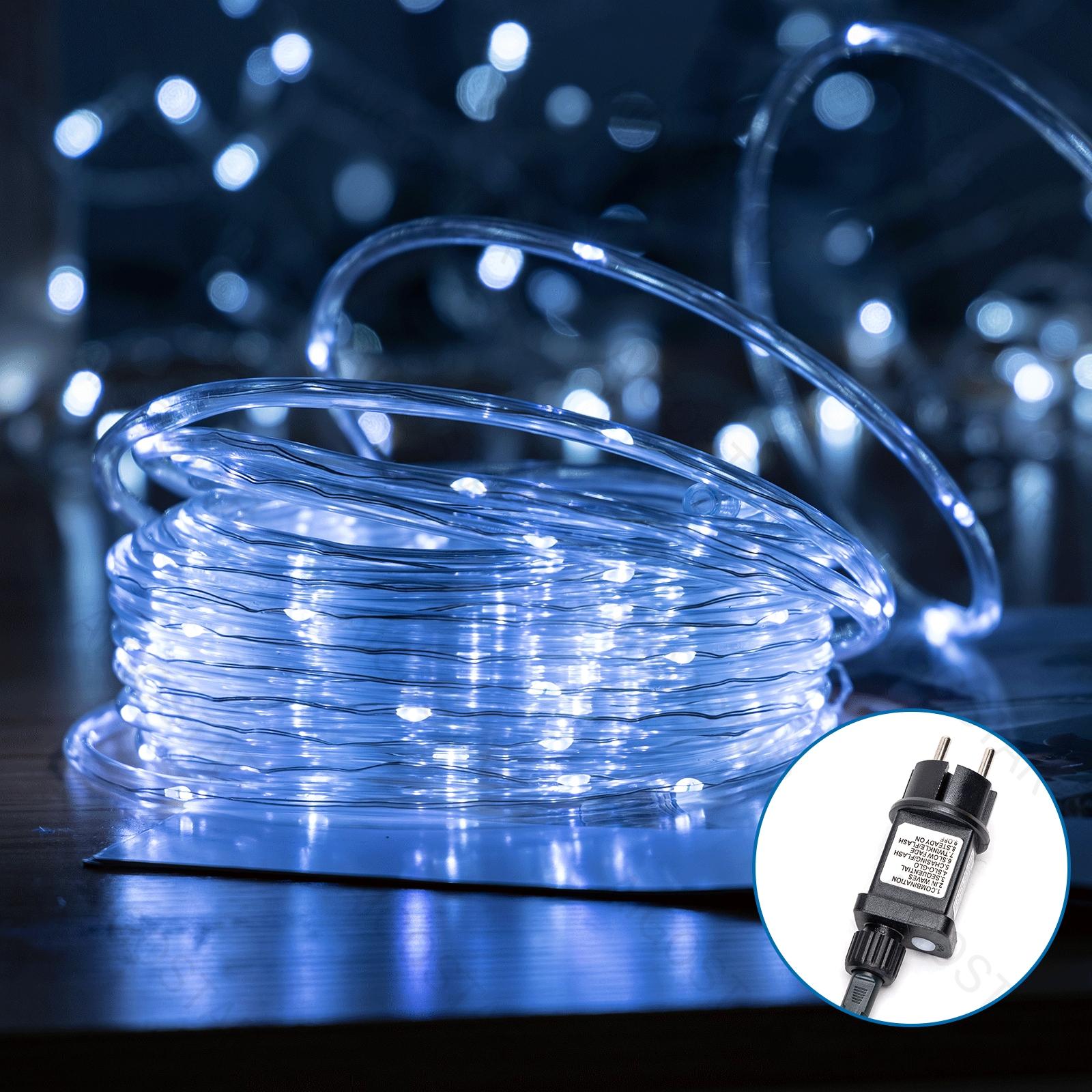 Low-voltage light string, Φ9mm tube lights, cool white, 3m+5m