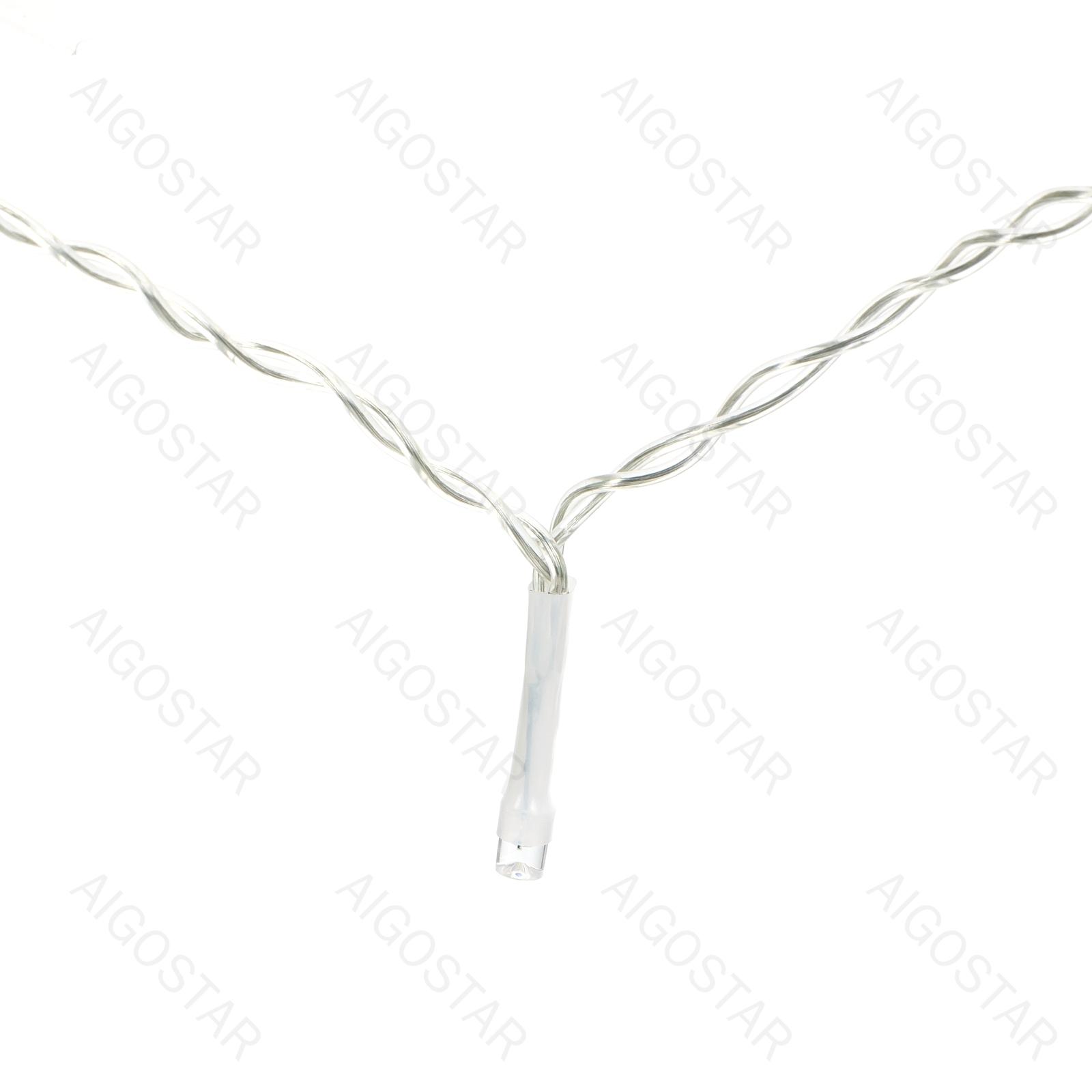 4AA Battery Flat String Lights-Warm White-0.3M+20M-200LED-10CM/LED-transparent wire-8blink+time+IP44