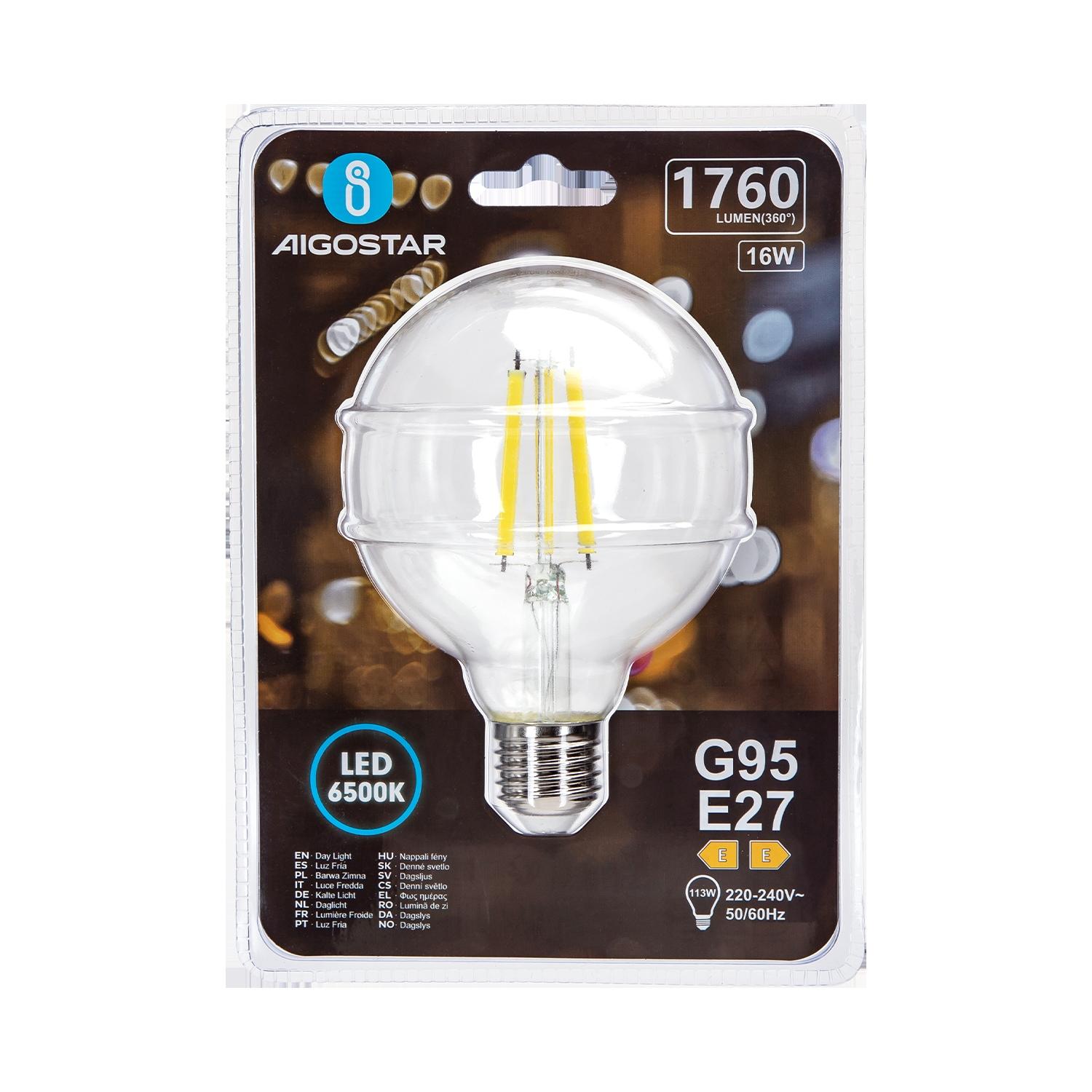 Żarówka LED Filament (Przezroczysta) G95 E27 16W