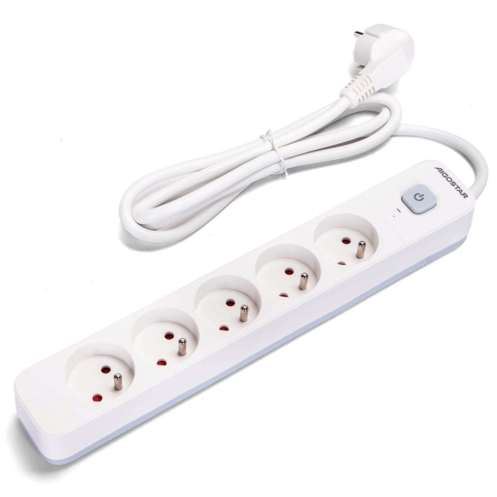 Power strips 5-way 1.5m H05VV-F 3G1.5m㎡ White and Gray