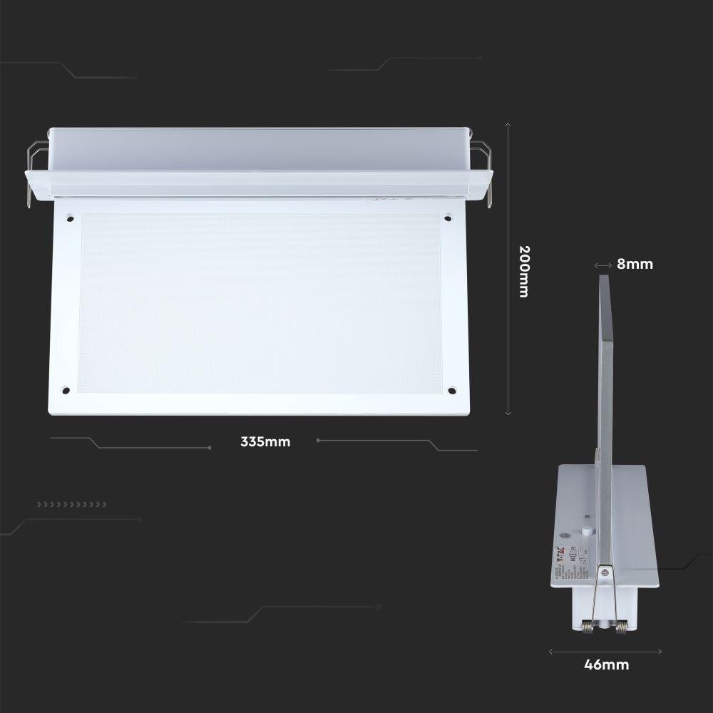 VT-522-S 2W RECESSED FIXED EMERGENCY EXIT LIGHT WITH SAMSUNG LED 6000K