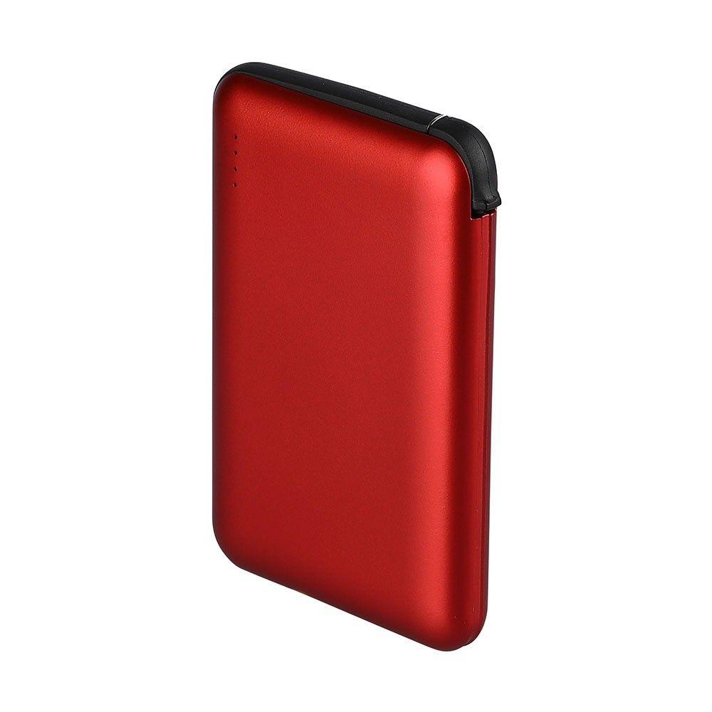 Power Bank z przyłączem Mikro USB, Litowo Polimerowy - 3.7V, 5000mAh, Czerwony, VTAC, SKU 8866