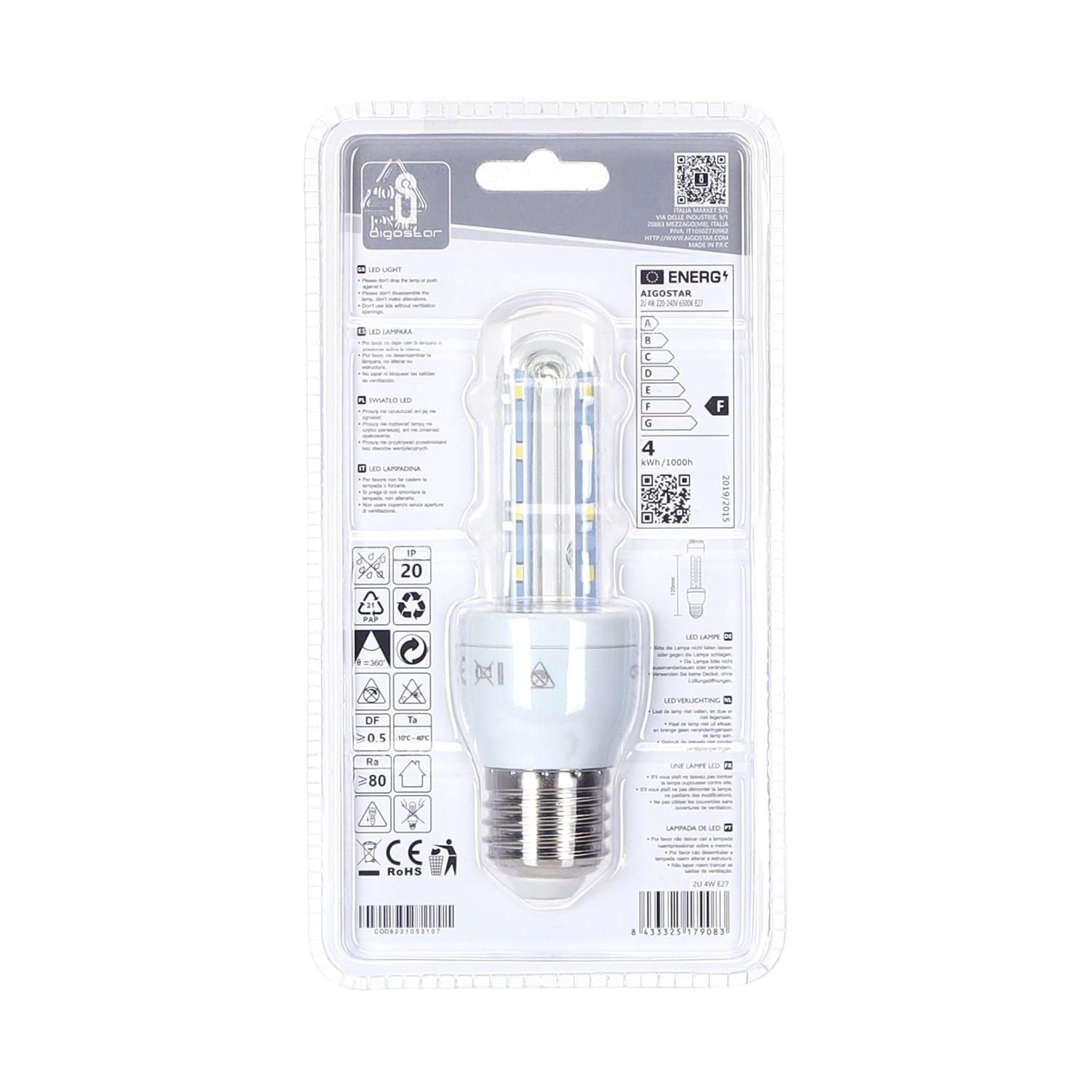 LED E27 4W U-tube