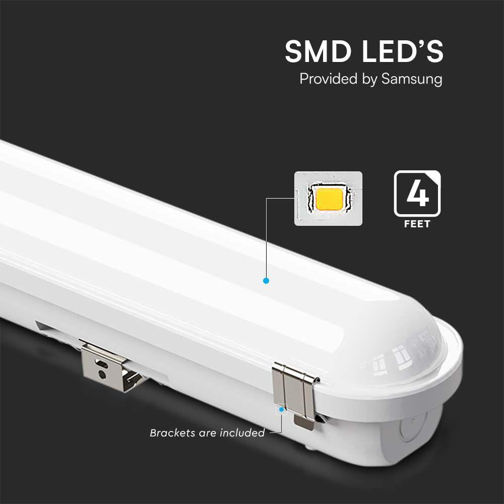 VT-41004SE 20W/25W/30W LED BATTEN FITTING SAMSUNG SENSOR+EMERGENCY 4FT 3IN1 IP65/IK10