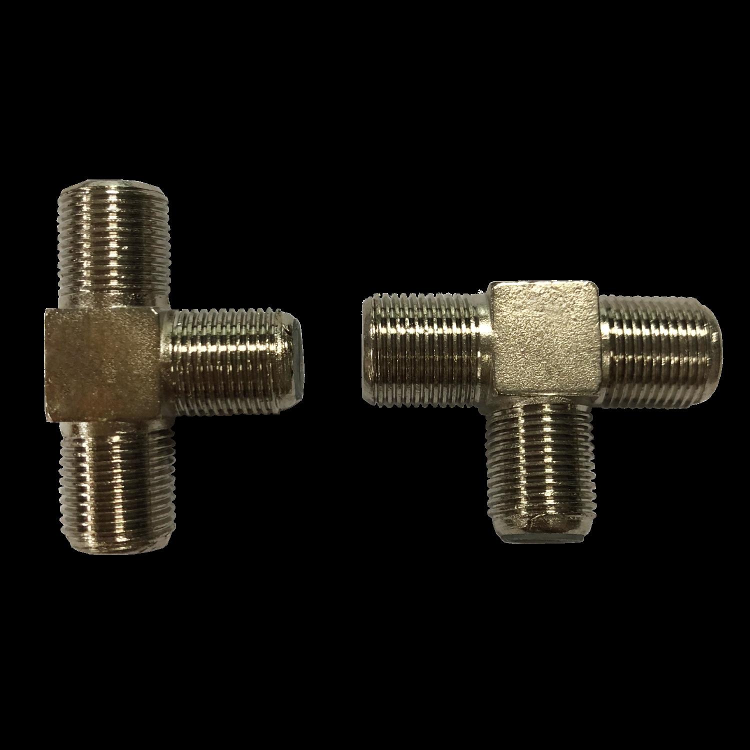 F-type Connector Three-way Female Metal silver