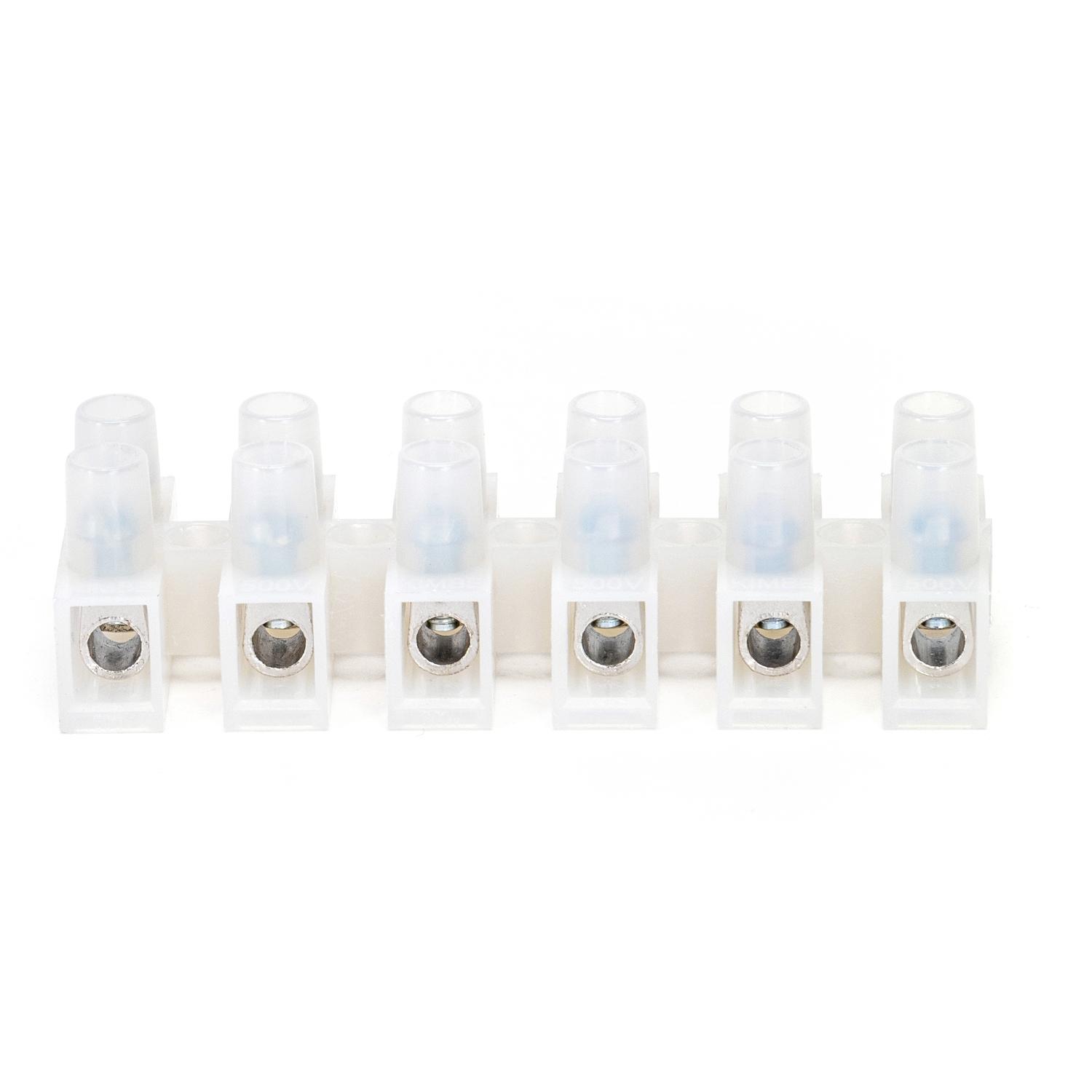 PA12 Terminal Blocks Six concave bottom type H White