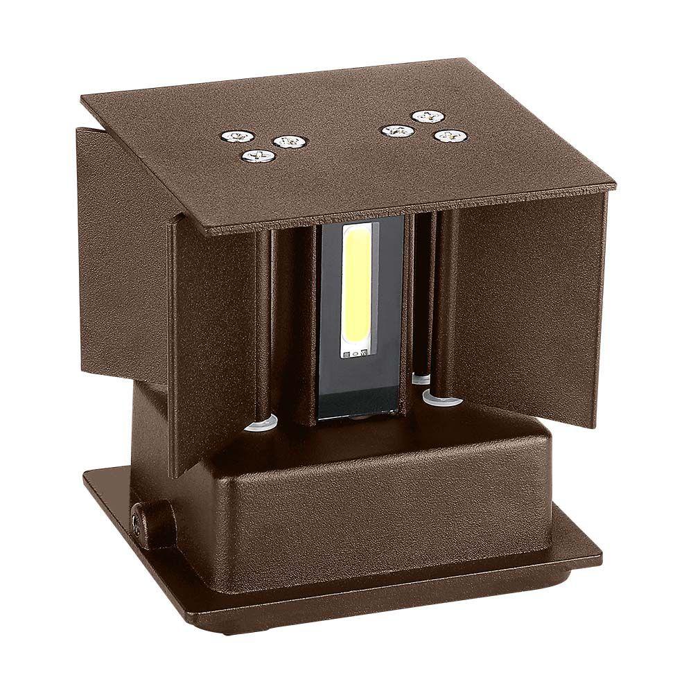 VT-759-12 11W WALL LAMP BRIDGELUX CHIP 3000K CORTEN SQUARE