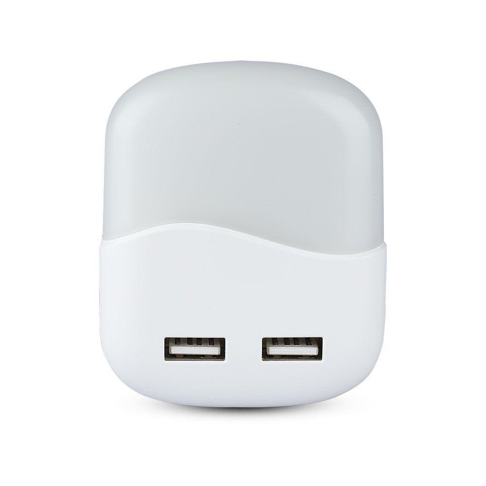 VT-84 0.45WLED NIGHT LIGHT(EU PLUG) WITH USB & SAMSUNG CHIP 4000K-SQUARE