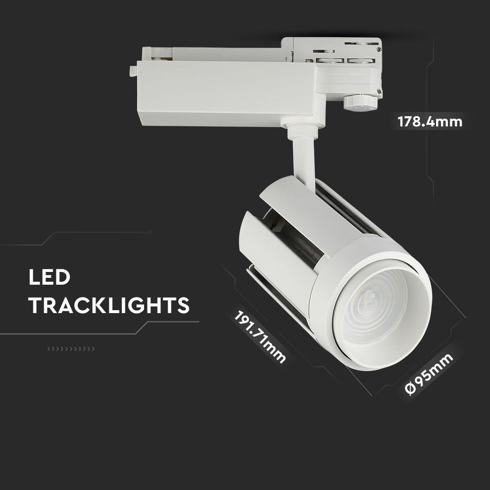 35W LED Tracklight/ Barwa:6400K, Obudowa: Biała, 5 Lat gwarancji , VTAC, SKU 1359