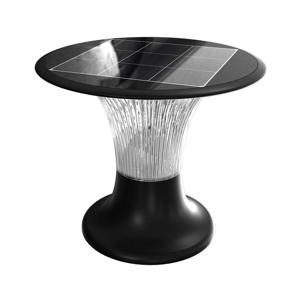 VT-426 15W LED SOLAR PILAR LIGHT-DIAMOND 2200LM LiFePO4 BATTERY 3.2V 6000mAh 6000K+4000K BLACK