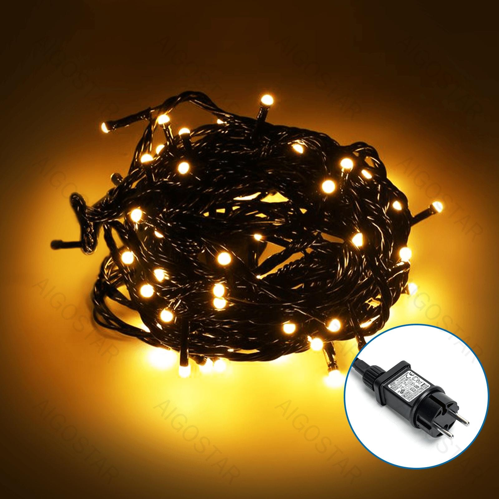 Low voltage flat string lights, warm white, 15m