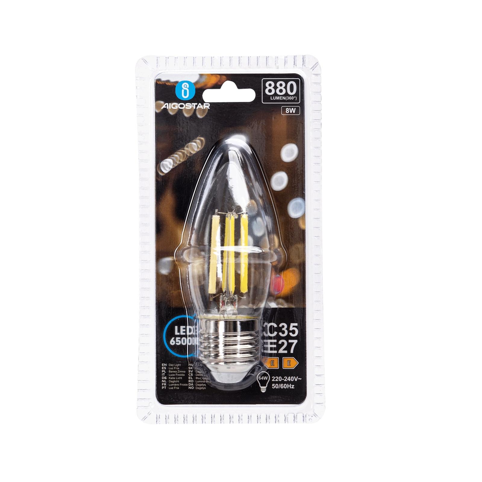 LED Filament Bulb (Amber) C35 E27 8W