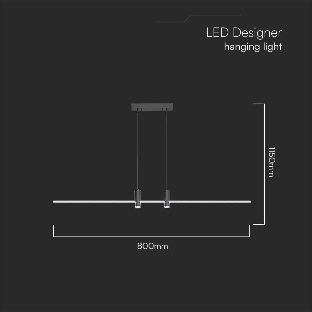 Lampa wisząca LED (80*100CM), Barwa: 3000K, Obudowa: Czarna      , VTAC, SKU 10046