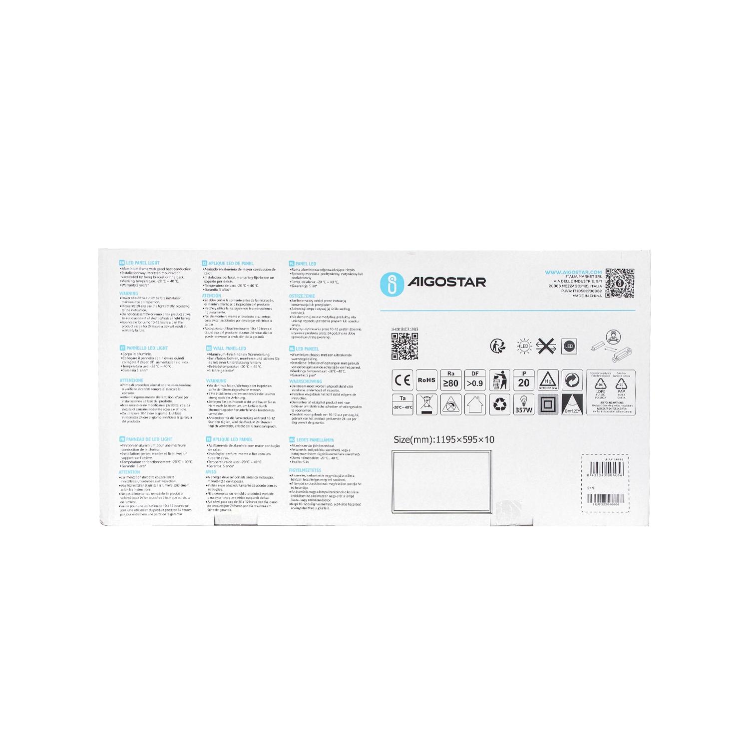 Panel oświetlenia bocznego LED 60W (60W,4000K,L1195*W595 mm)