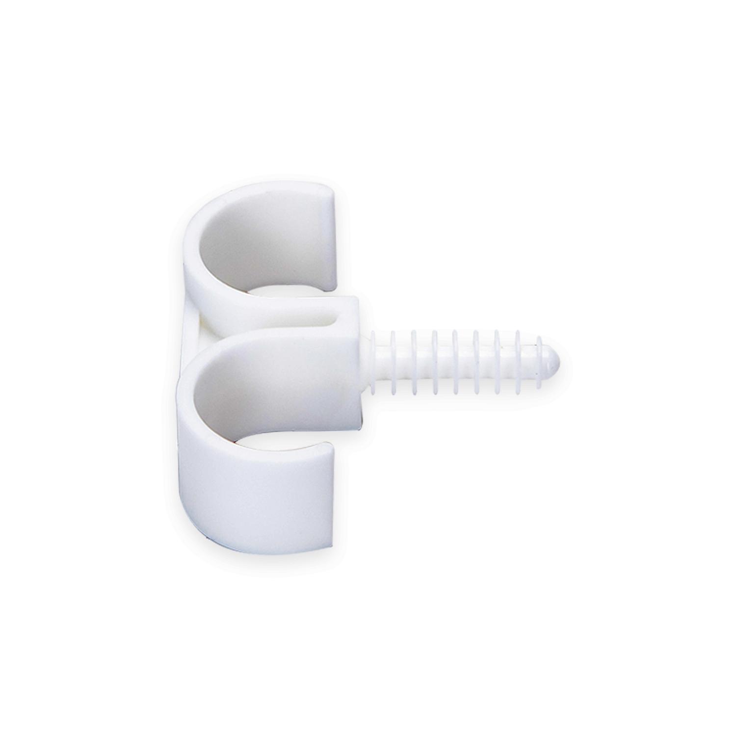 Double-hook PVC pipe clamp with expansion screw, Φ 25mm