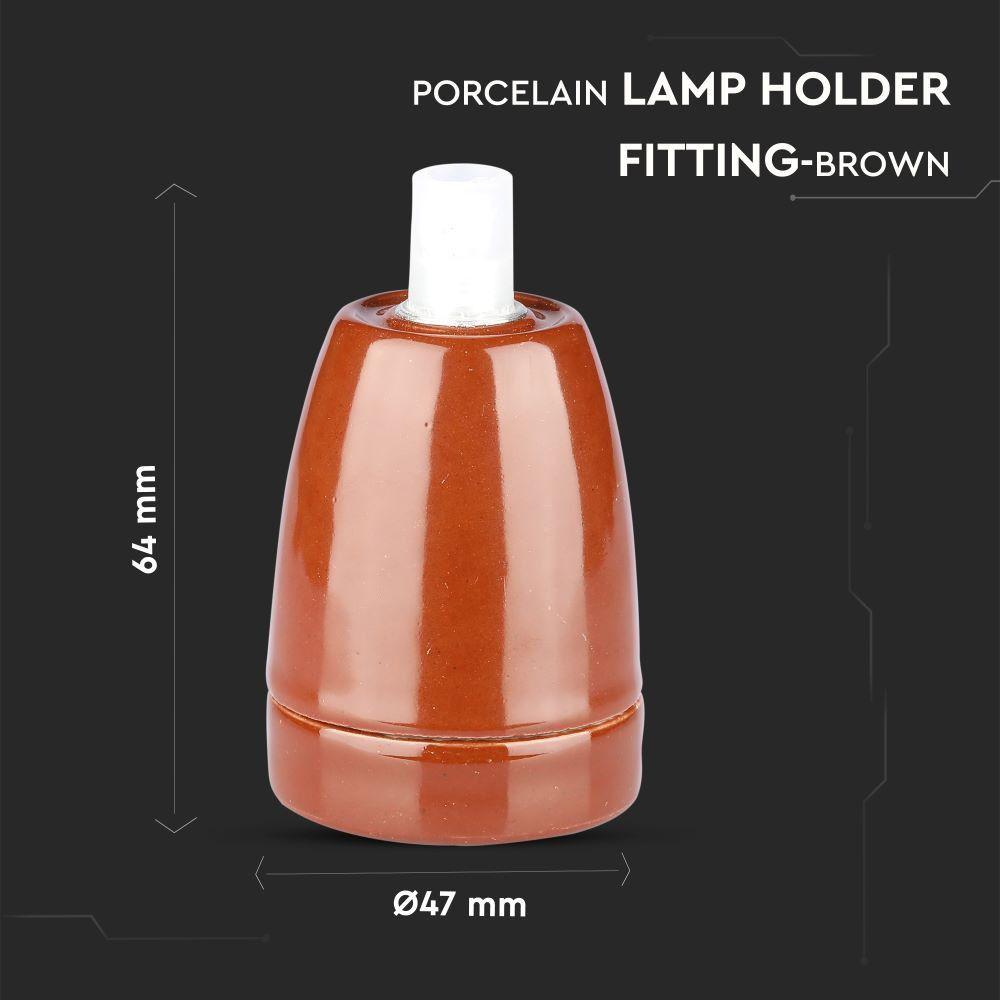 VT-799 PORCELAIN LAMP HOLDER(E27) FITTING-BROWN