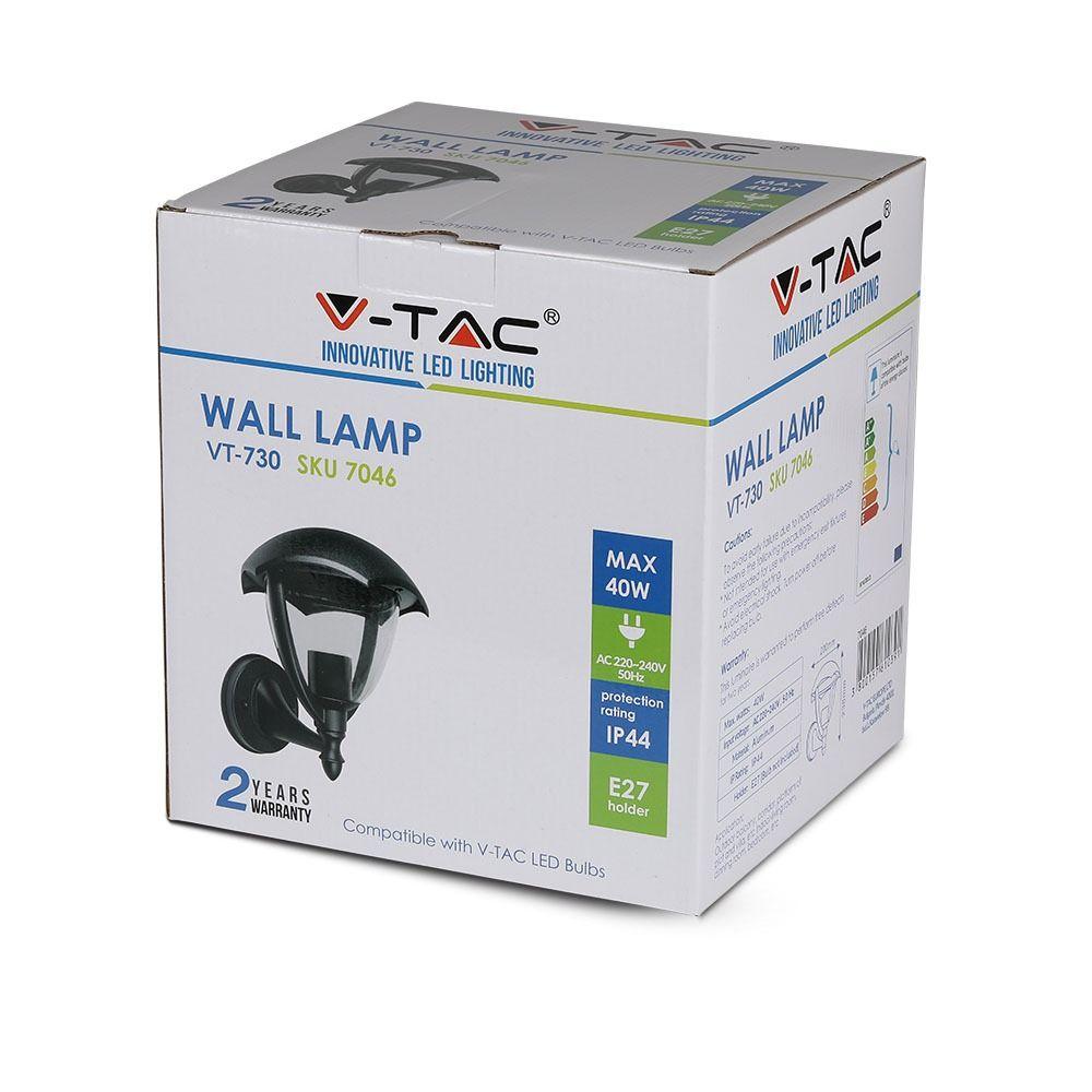 VT-730 E27 WALL LAMP-MATT BLACK UP E27