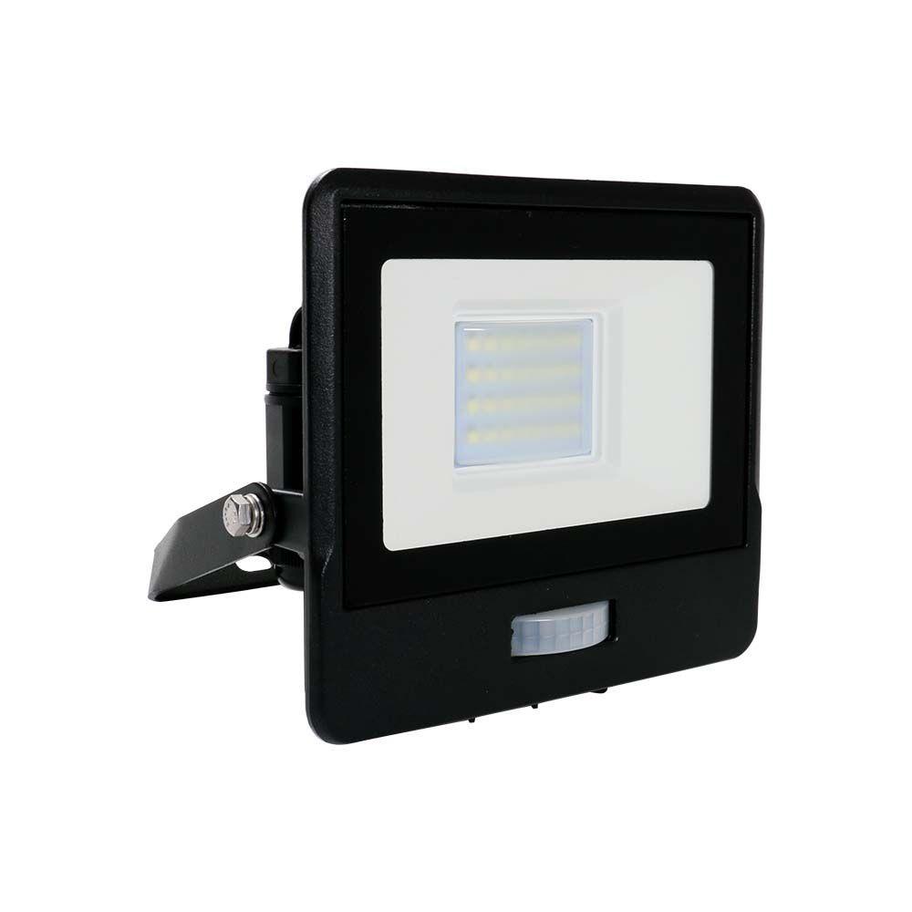 VT-128S 20W PIR SENSOR FLOODLIGHT SAMSUNG CHIP 4000K BLACK BODY