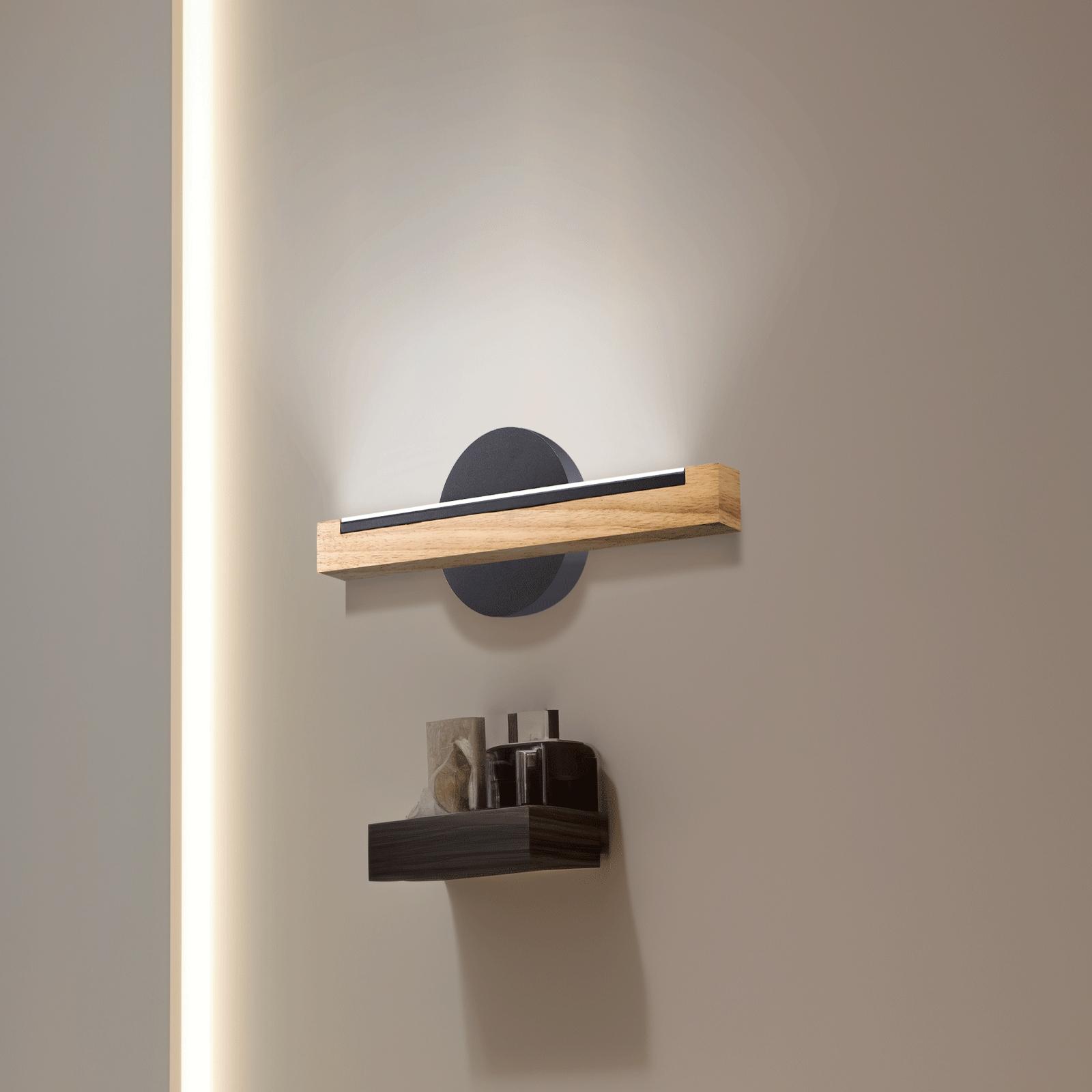 Wood and Metal LED Wall Light, 6.5W, 6500K