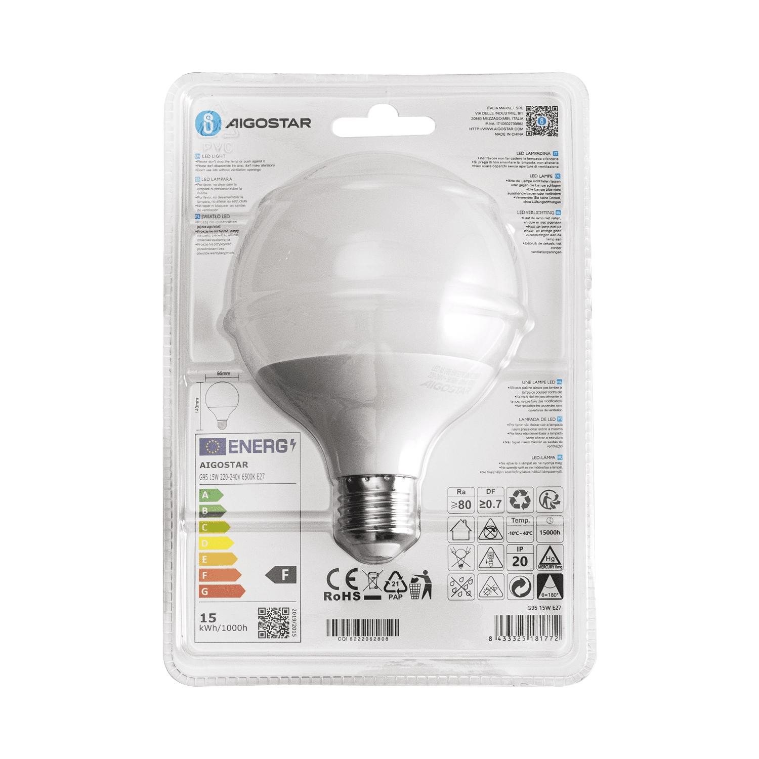 LED G95 E27 15W