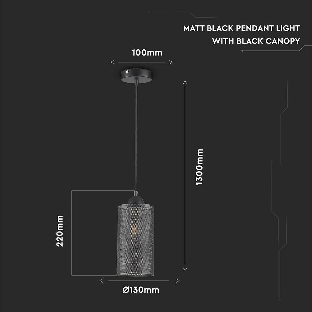 Lampa wisząca, Czarny mat, VTAC, SKU 3828