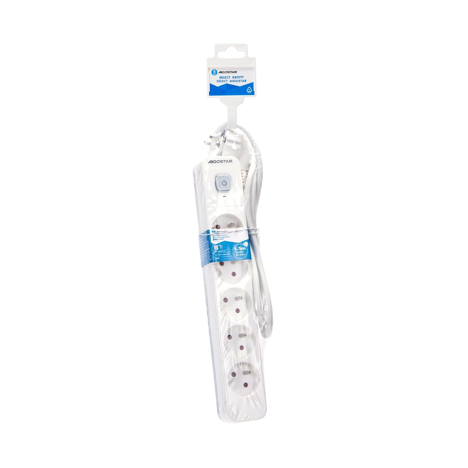 Power strips 5-way 1.5m H05VV-F 3G1.0m㎡ White and Gray