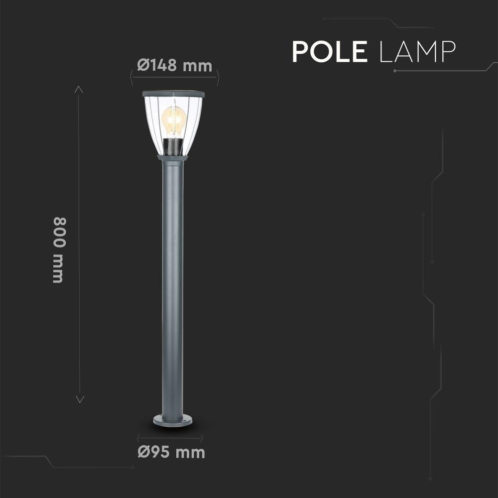 Słupek ogrodowy 800mm E27, Czarny, IP44, VTAC, SKU 8629