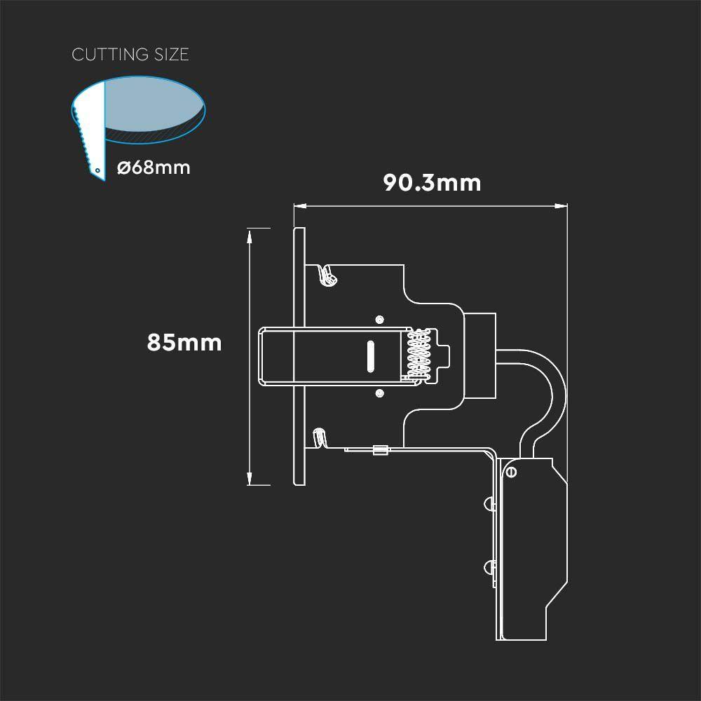 VT-702CL CANLESS FIRE RATED GU10  FITTING IP65 BRUSHED BRASS