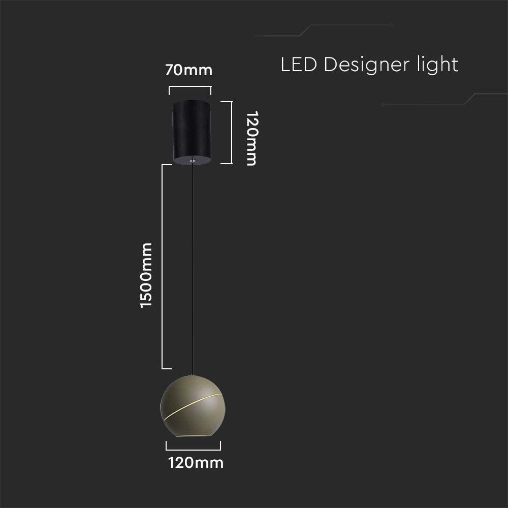 Lampa Wisząca LED,  Barwa: 3000K, Obudowa: Złota      , VTAC, SKU 8000