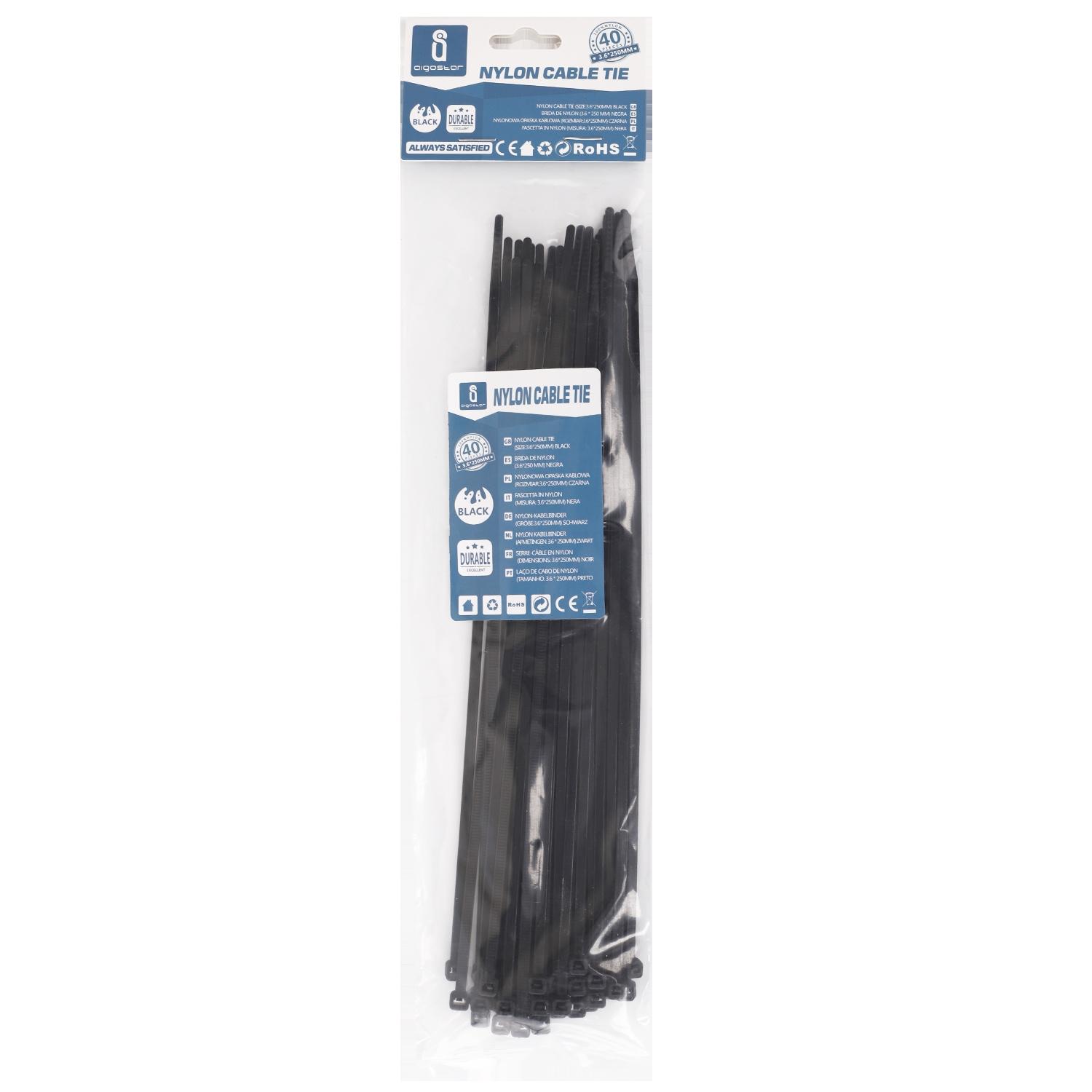 Nylon Cable Ties W3.6*L250mm Black