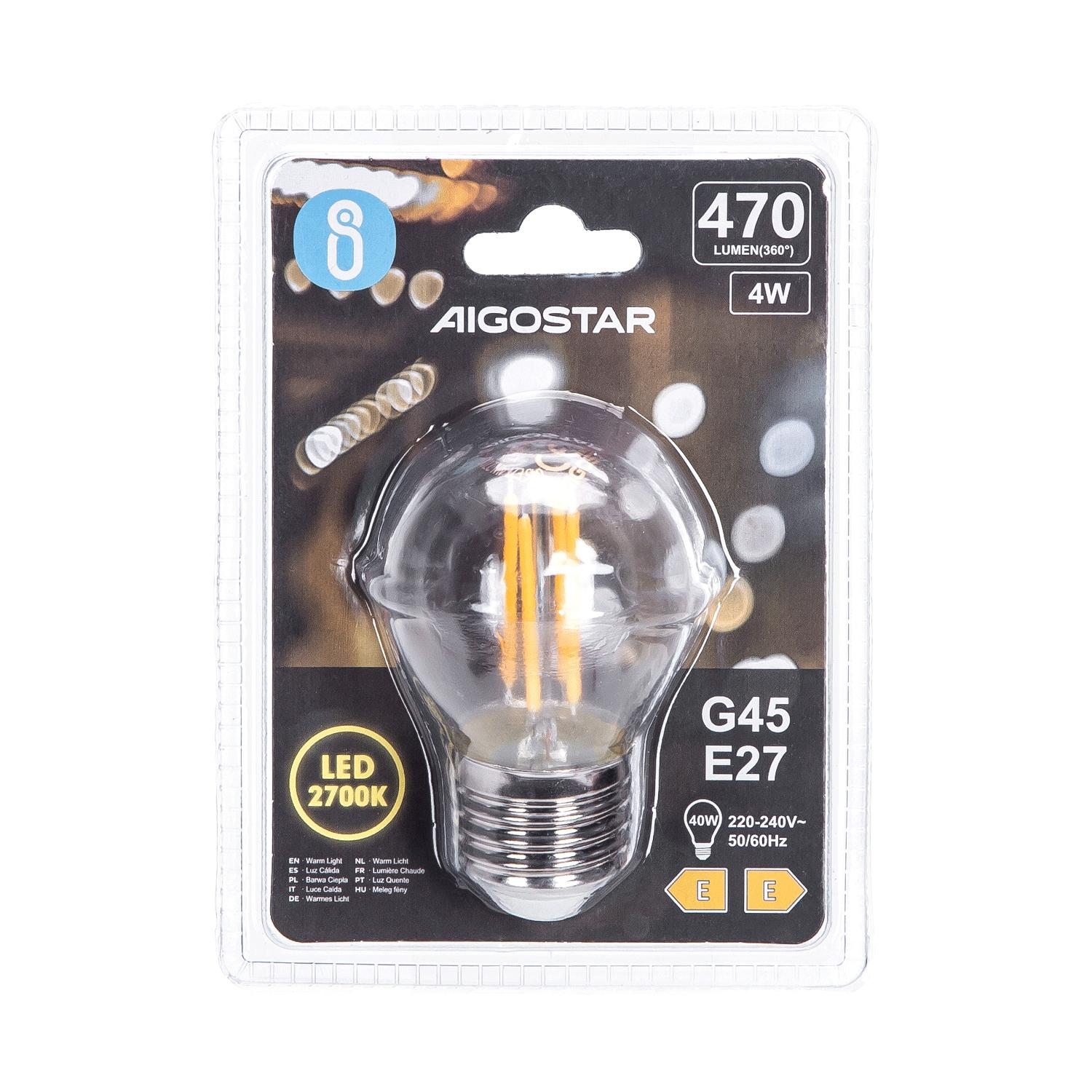 LED Filament Bulb (Clear) G45 E27 4W