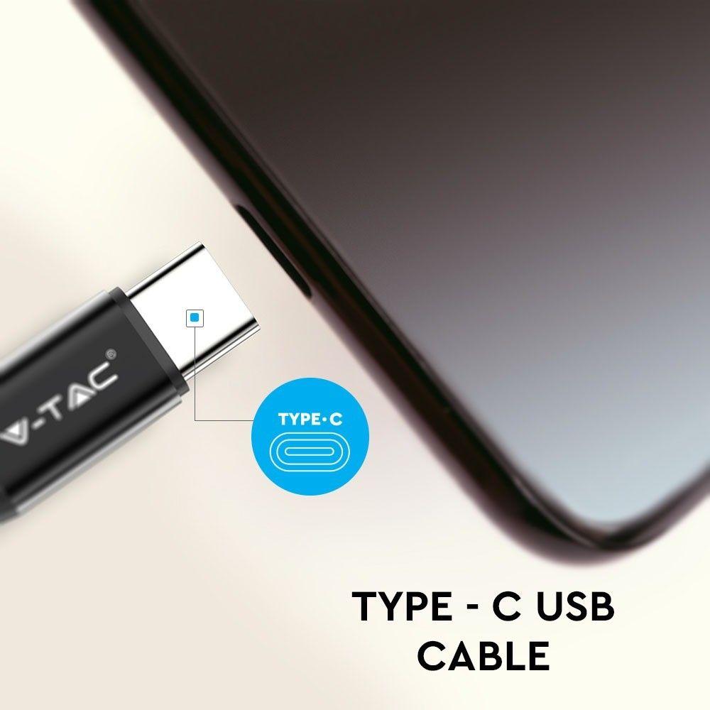 Przewód USB typ: C, 1m, Czarny, VTAC, SKU 8498