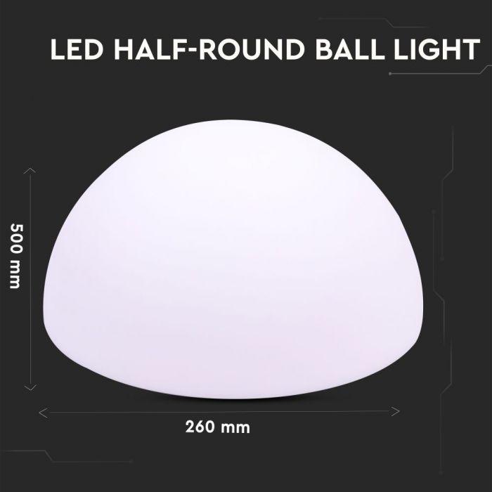 VT-7809 LED HALF-ROUND BALL WITH RGB D:50X26CM