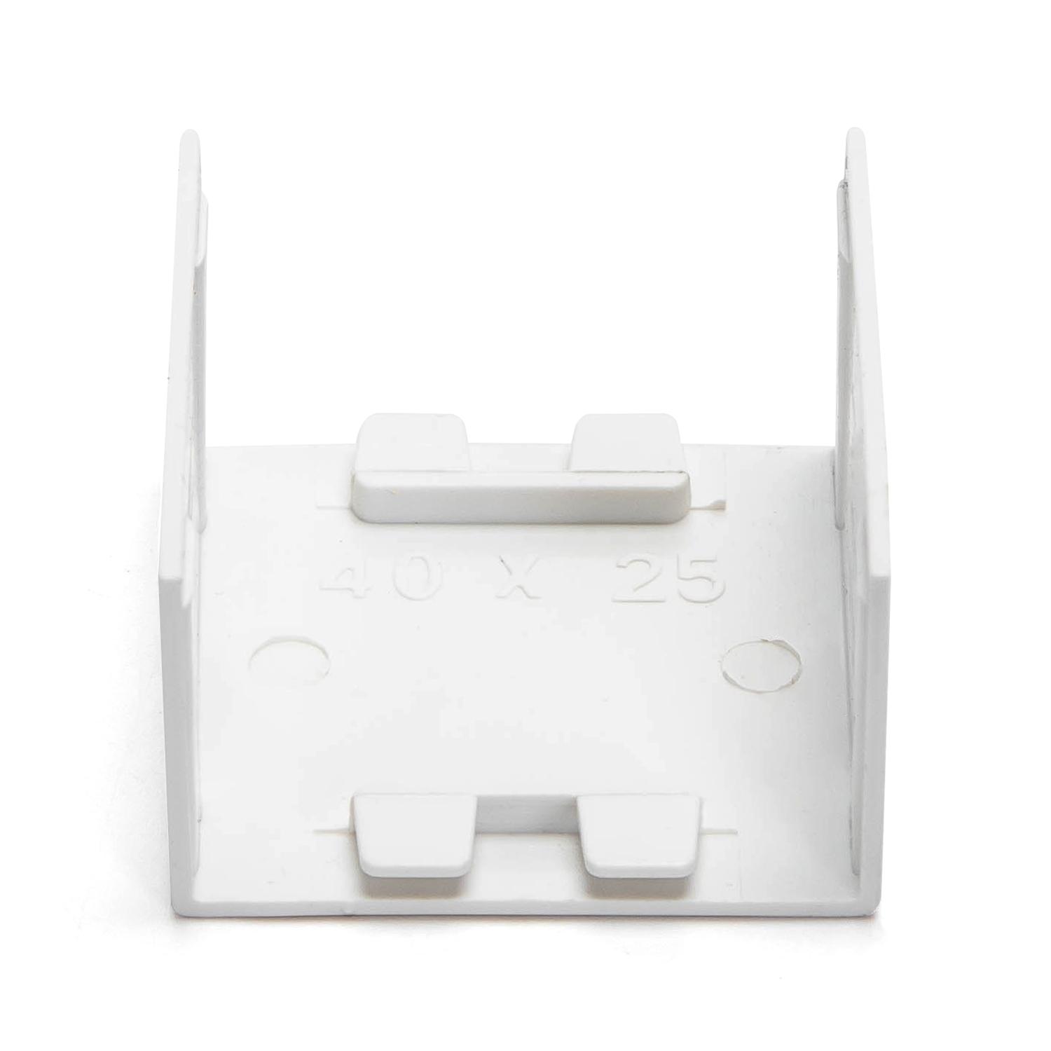 PVC Square Trunking Connector White 40*25mm 4pcs