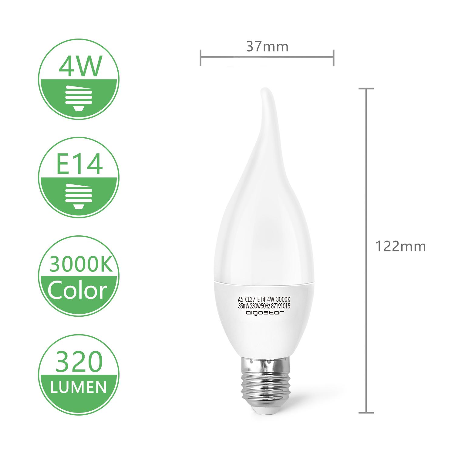 LED E14 CL37 4W Ciepłe światło