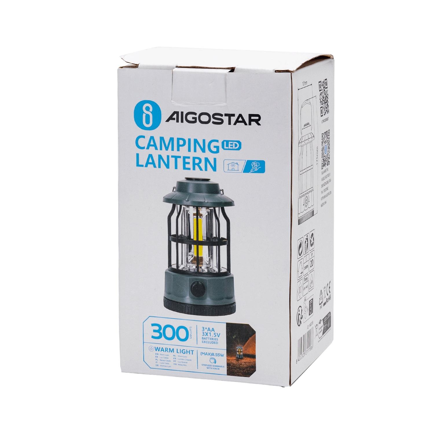 Camping lantern dimmable with knob 3AA batteries