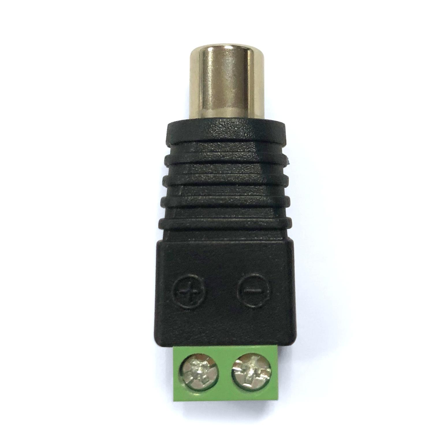 RCA Female Plug to AV Screw Terminal Black & green