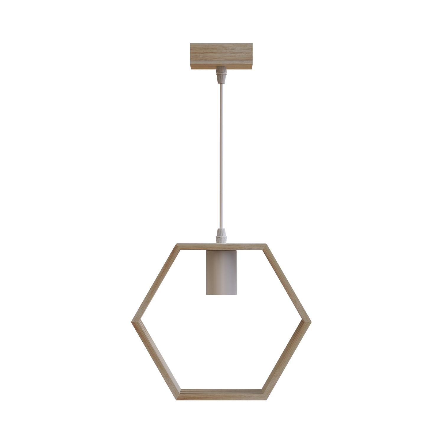 Pendant light with wooden frame ( Wood&metal )