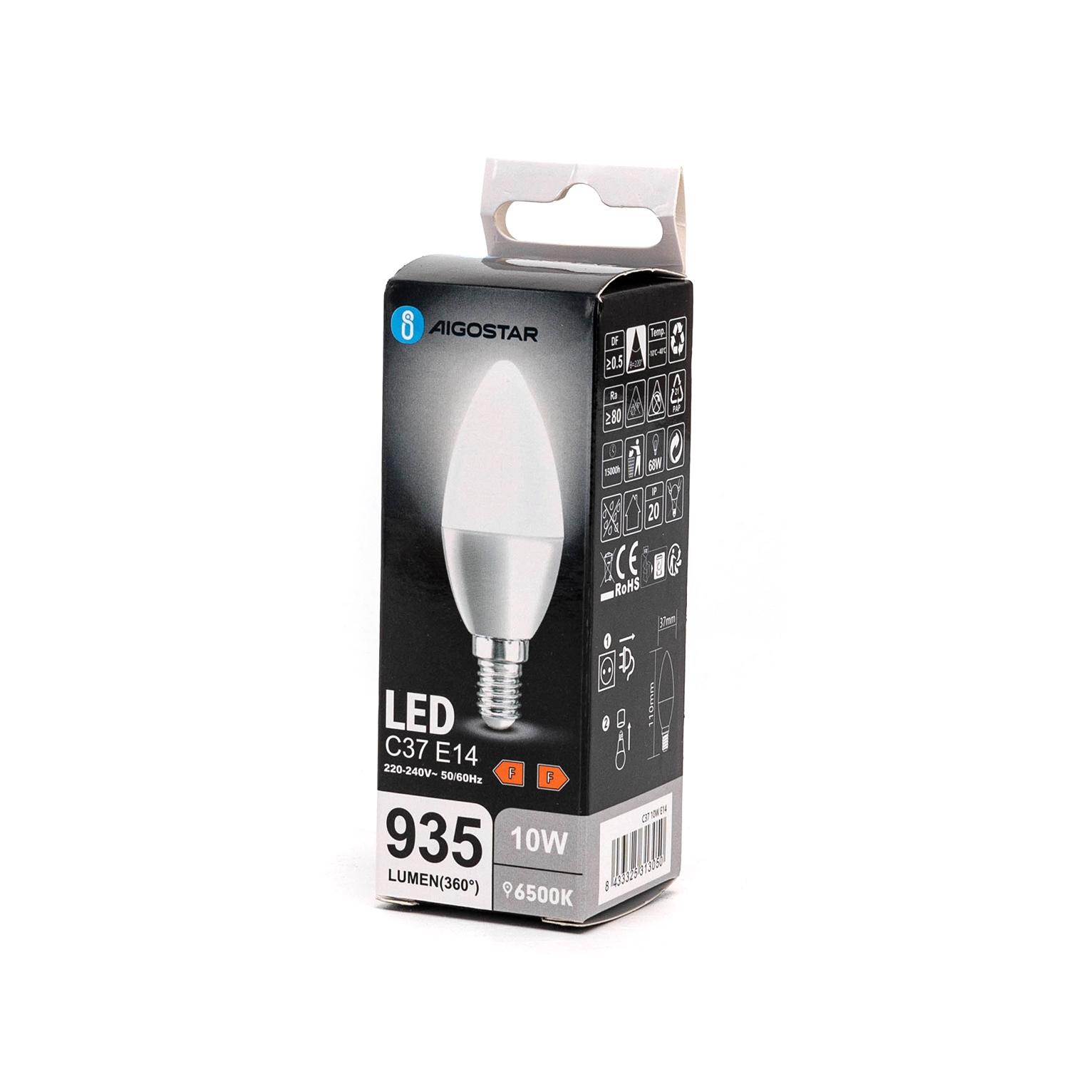 LED C37 E14 10W 6500K (10W,E14,6500K)